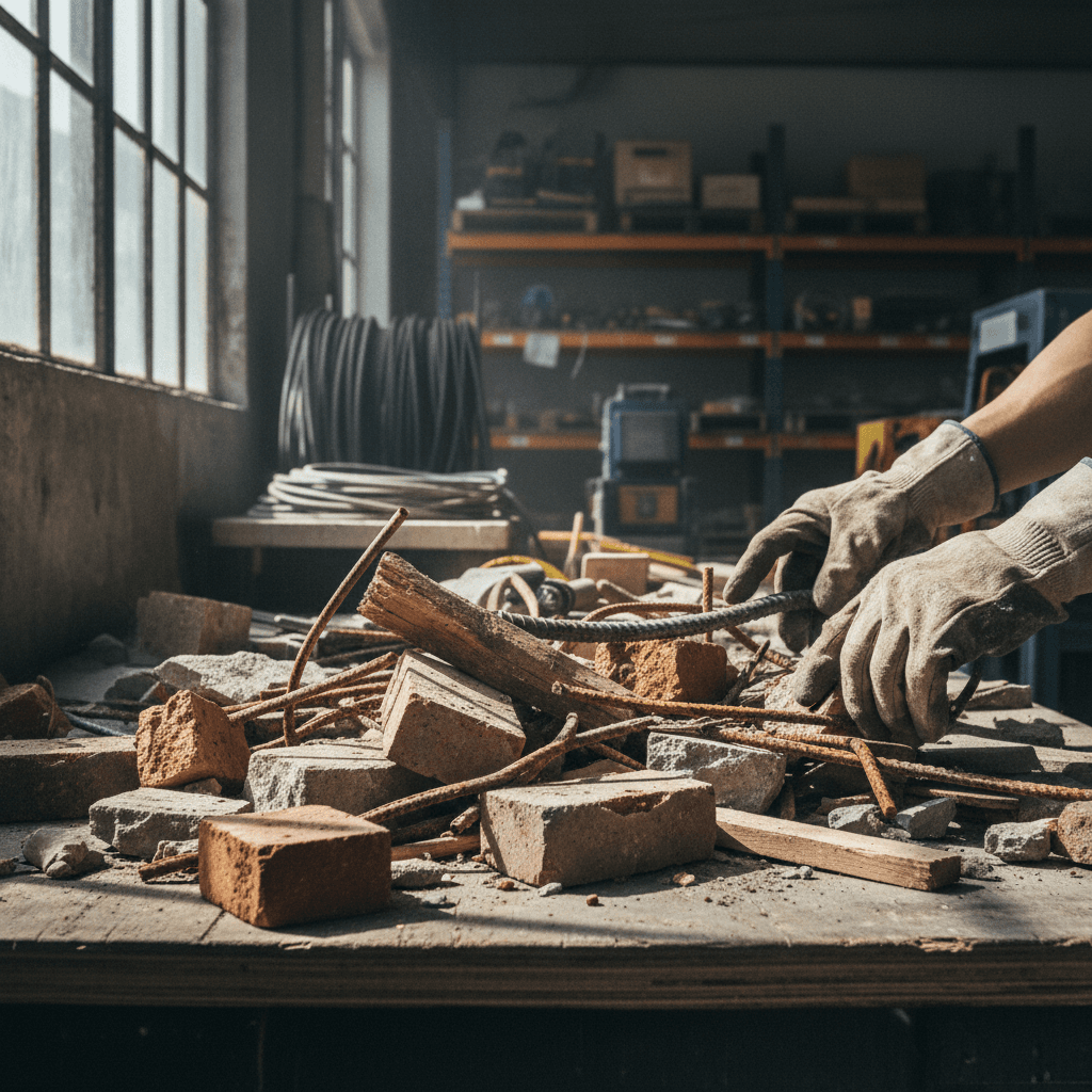 Building waste collection and sorting