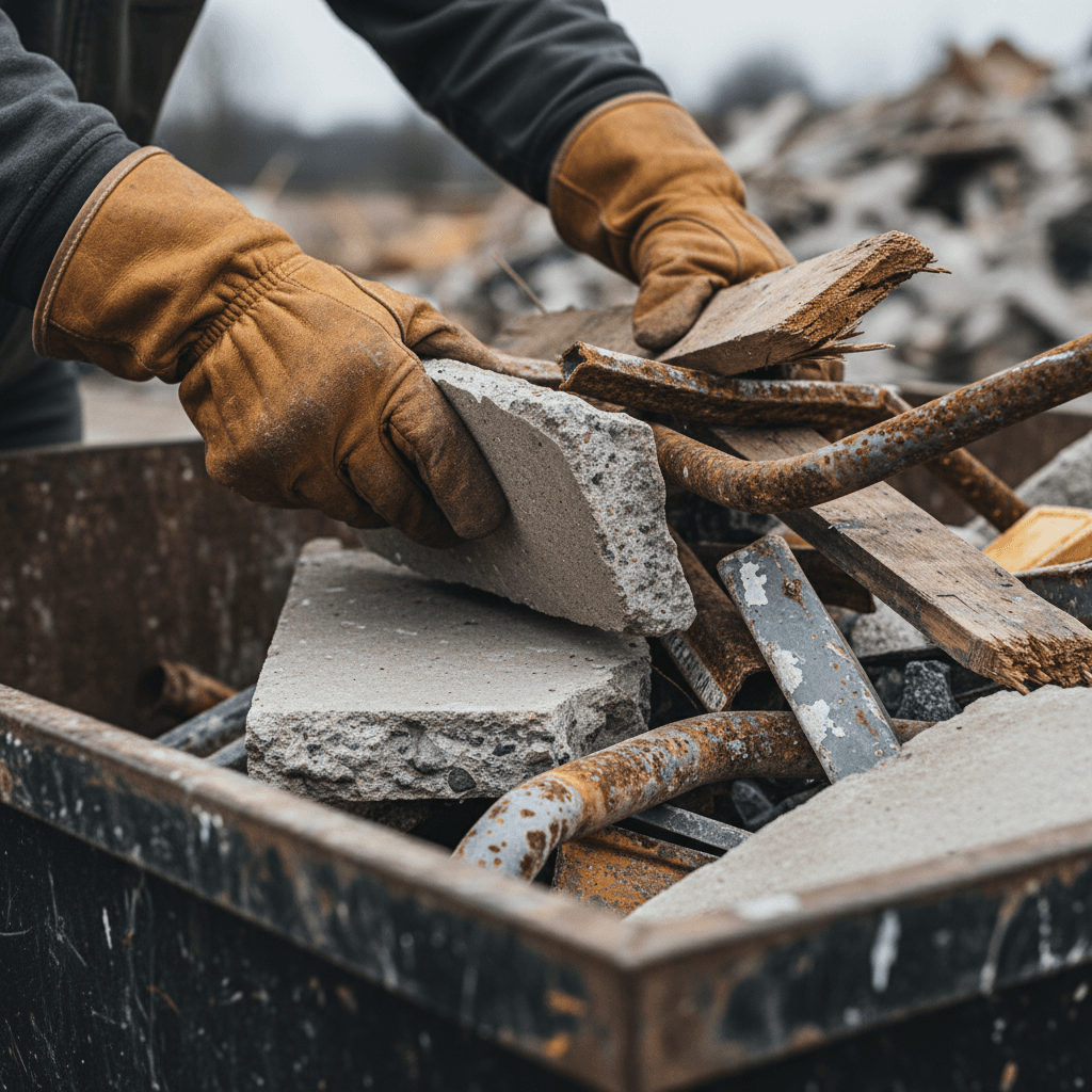 Sorting and organizing construction waste materials